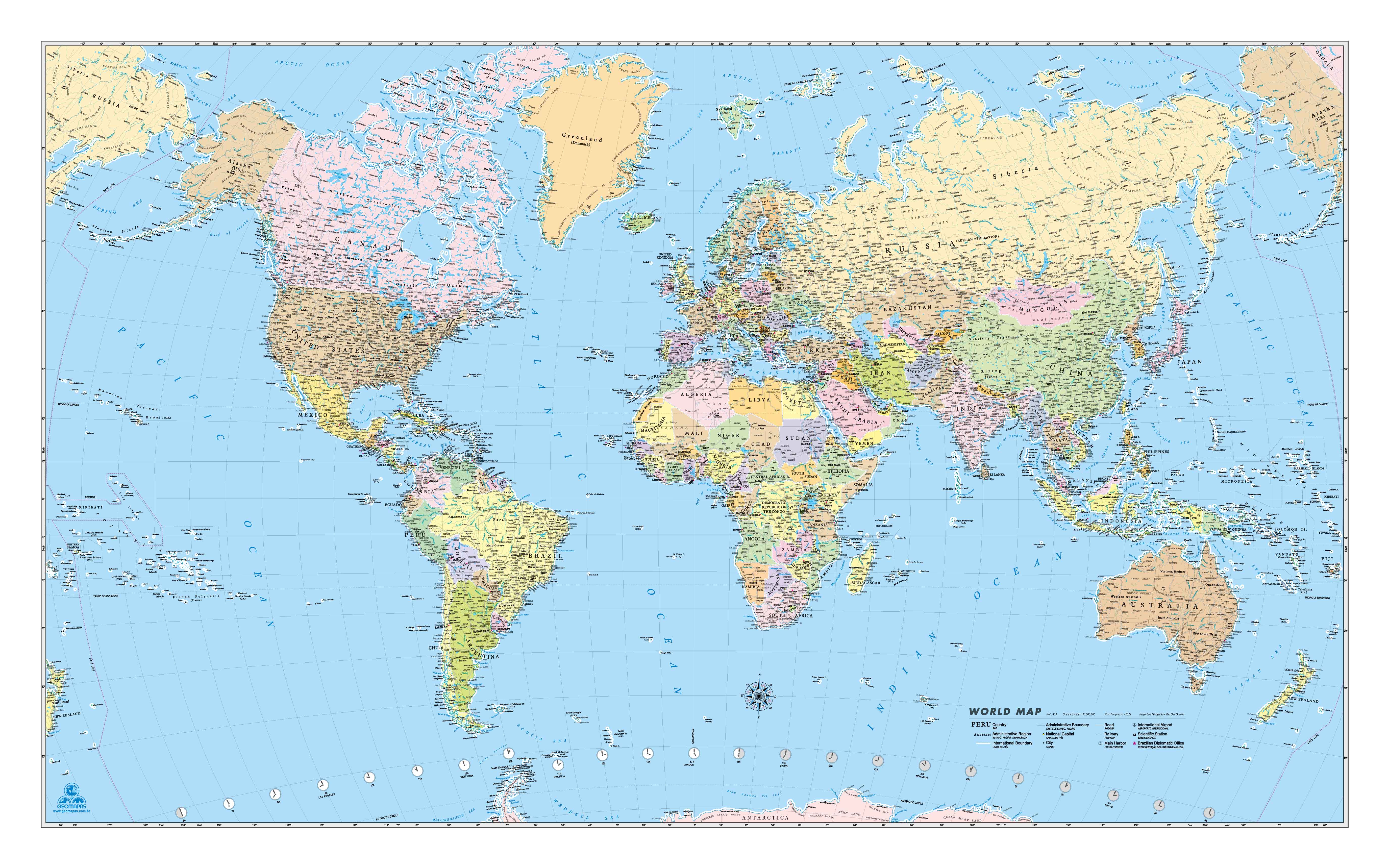 Ref. 113  Mapa-Múndi For Export  Reduzido - Formato 1,20x0,75m