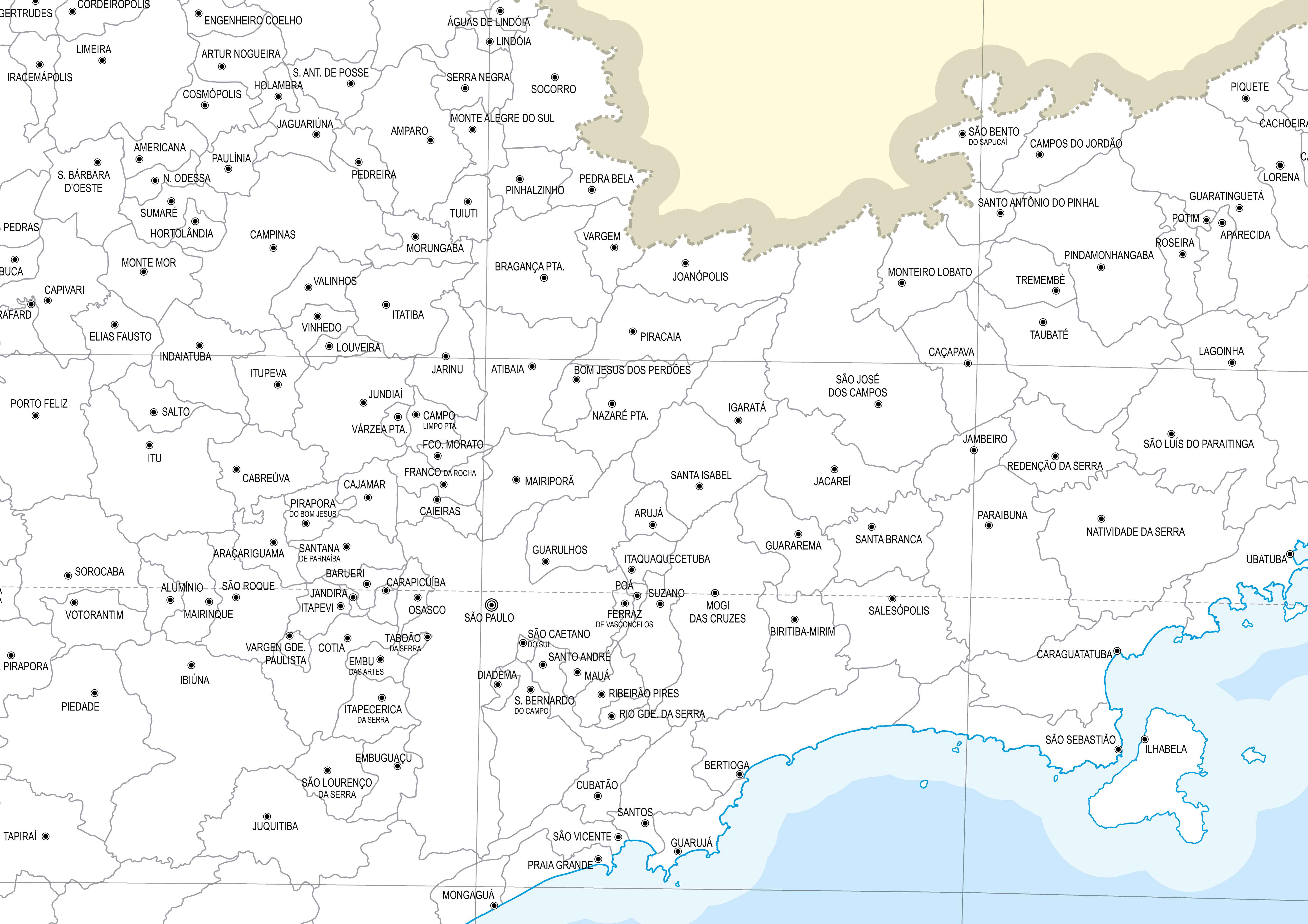 Ref. 513  Mapa do Estado de São Paulo Municipial - Formato: 1.20x0.90m