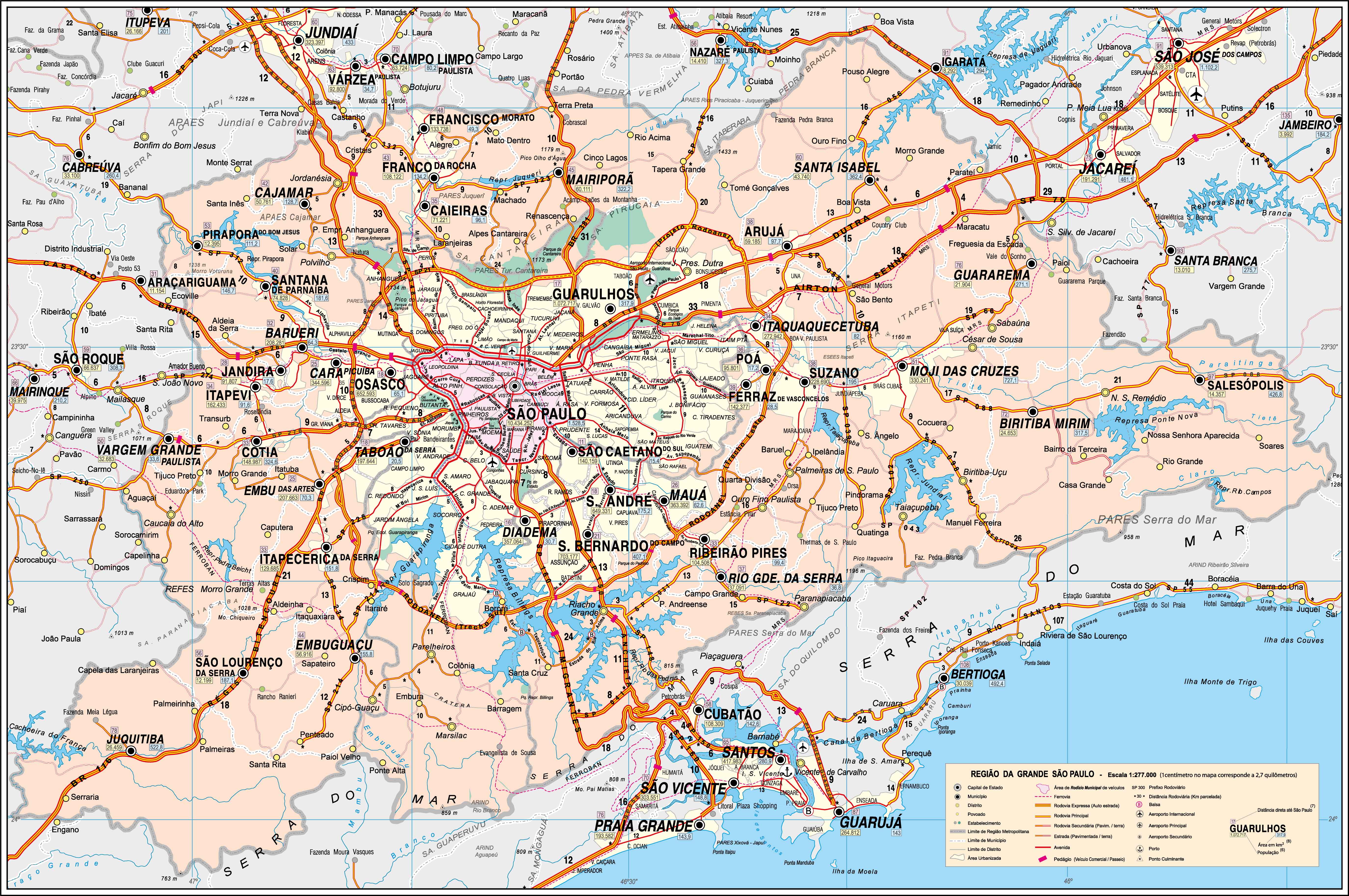 Ref. 581  Mapa do Estado de São Paulo Intermodal- Formato: 2.40x1.80m