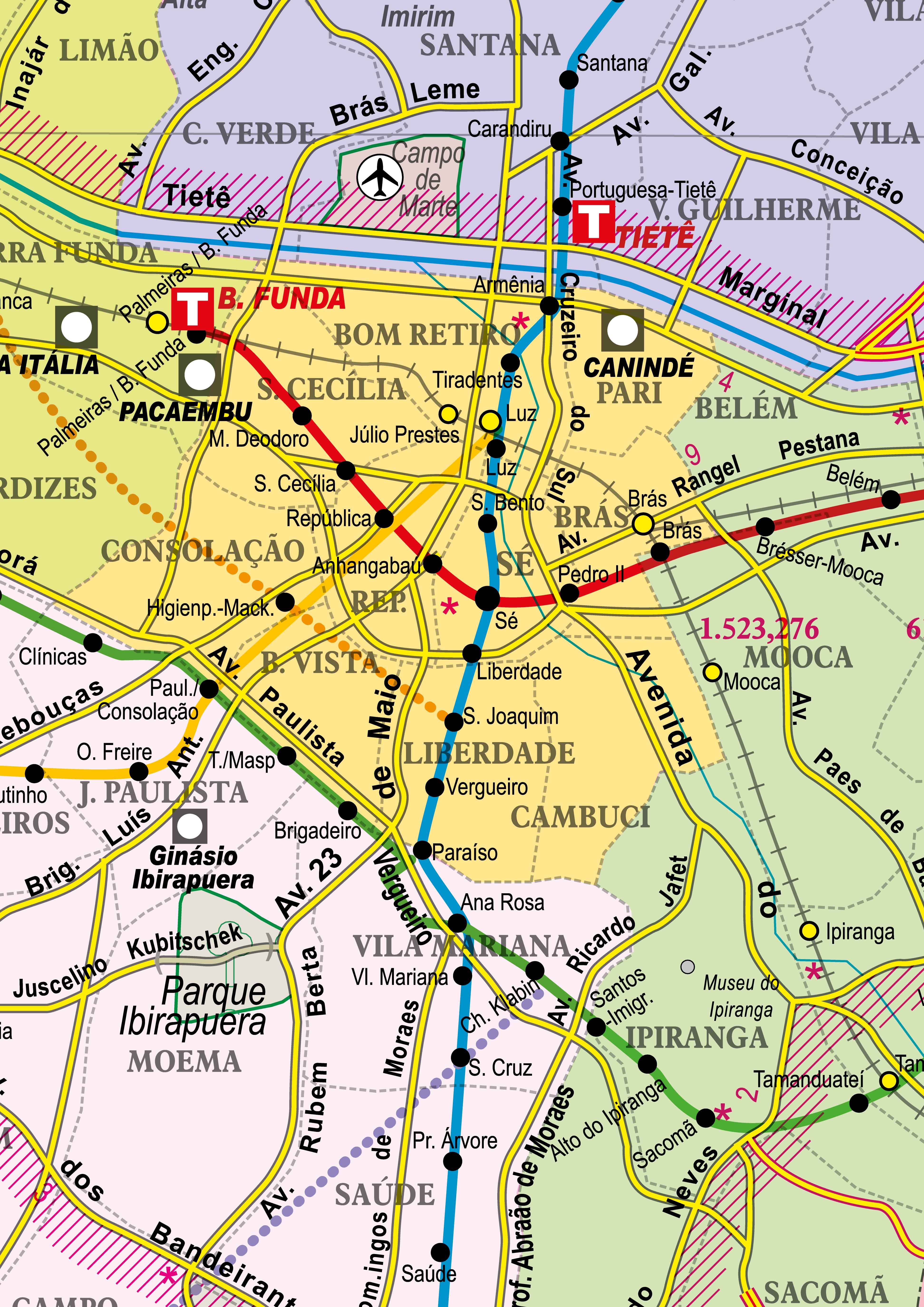 Ref. 709 Mapa do Município de São Paulo  Escala - Formato: 1.20x1.60m