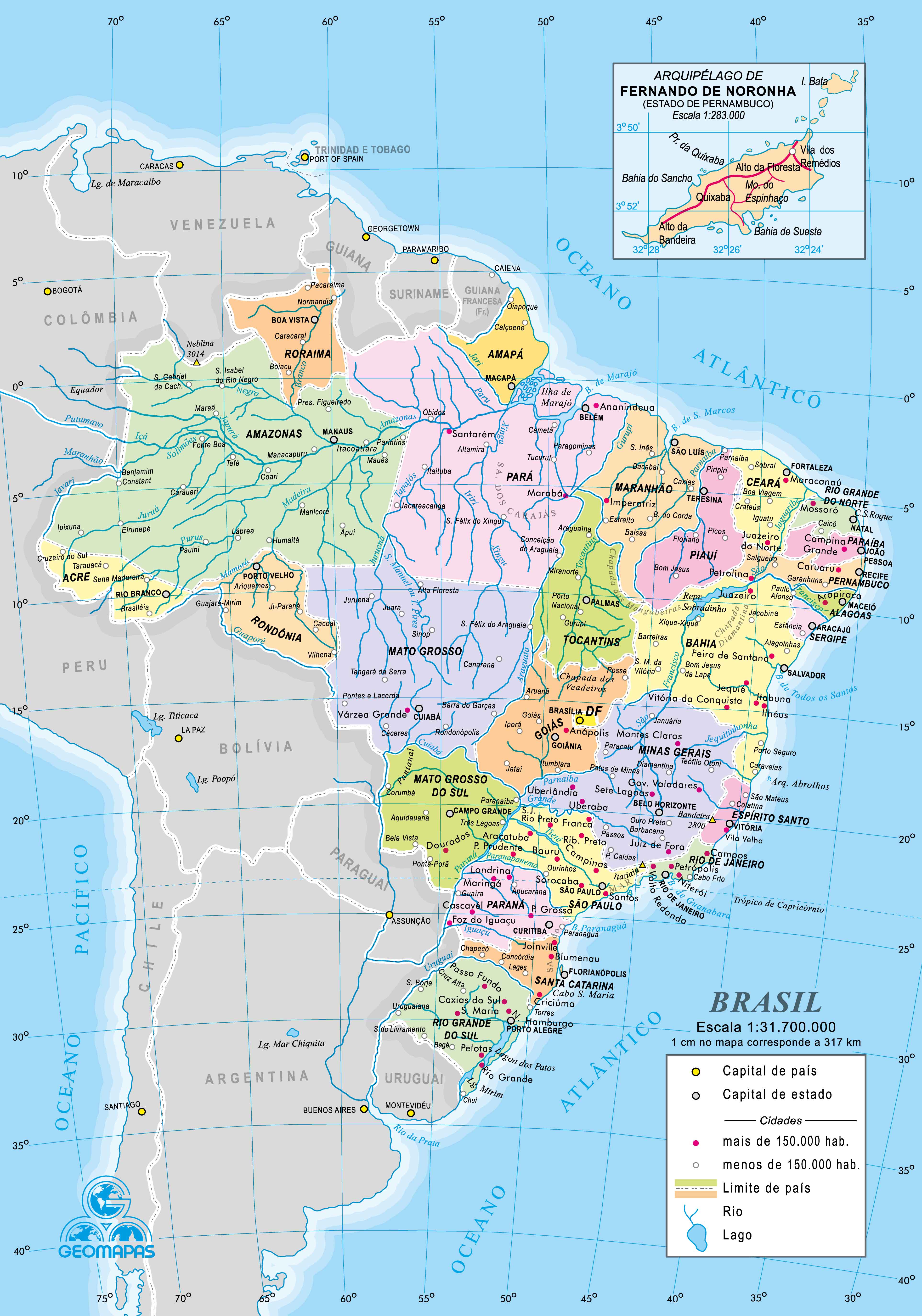 Ref. 031-61 Mapa do Brasil Político - Formato 0,14x0,20m