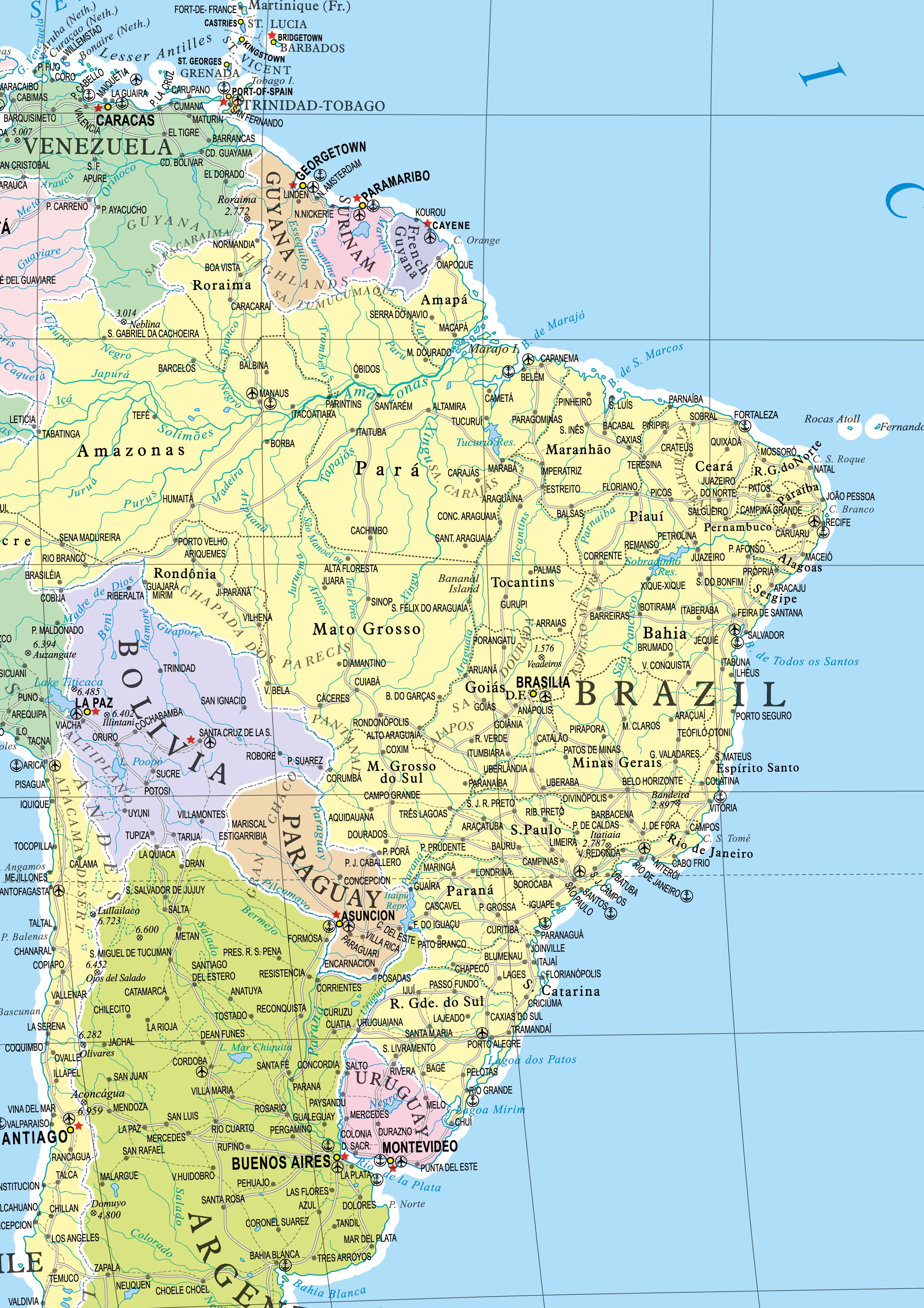 Ref. 161 Mapa-Múndi For Export - Mapa Político - Formato 1.92x1.20m