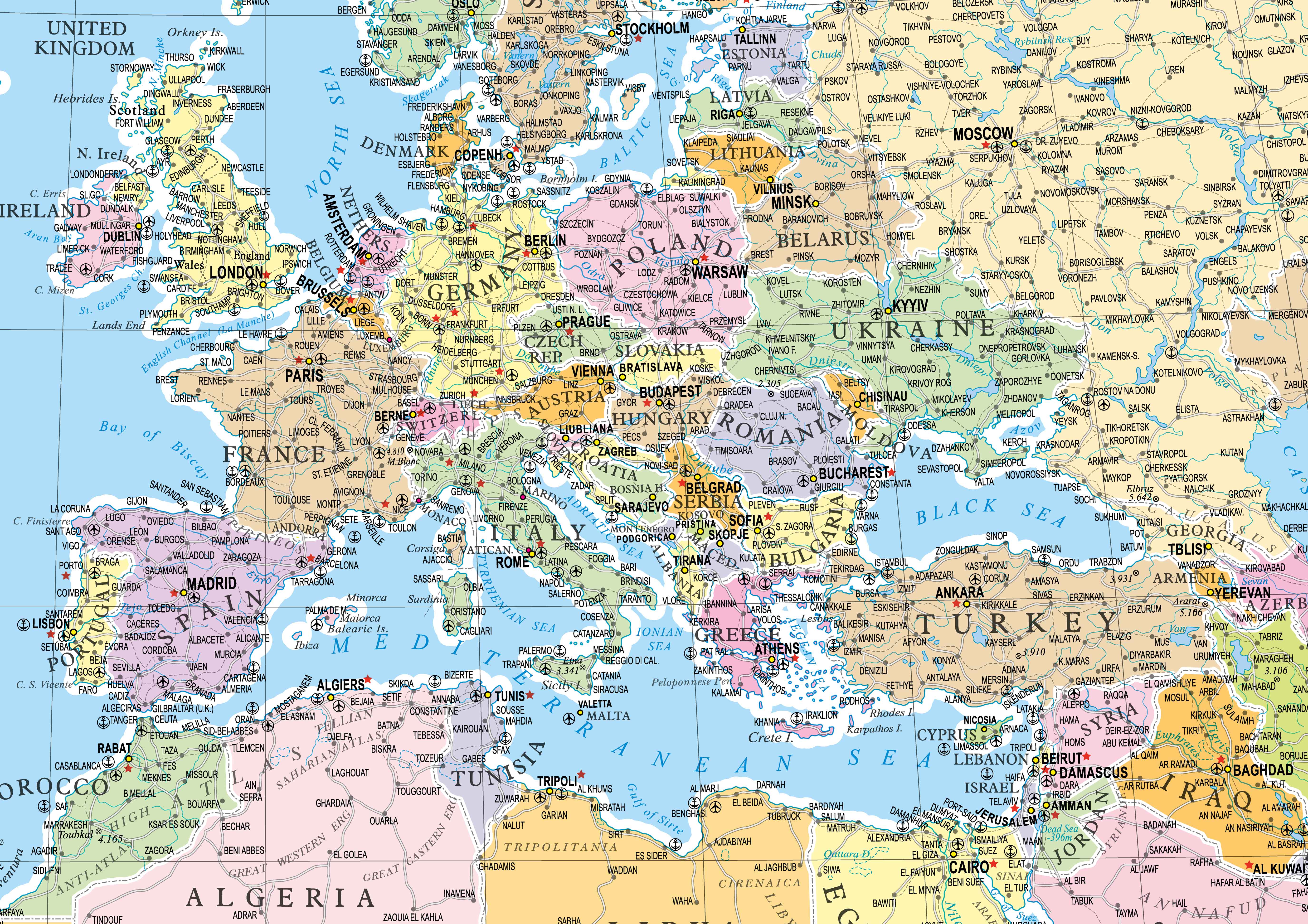 Ref. 161 Mapa-Múndi For Export - Mapa Político - Formato 1.92x1.20m