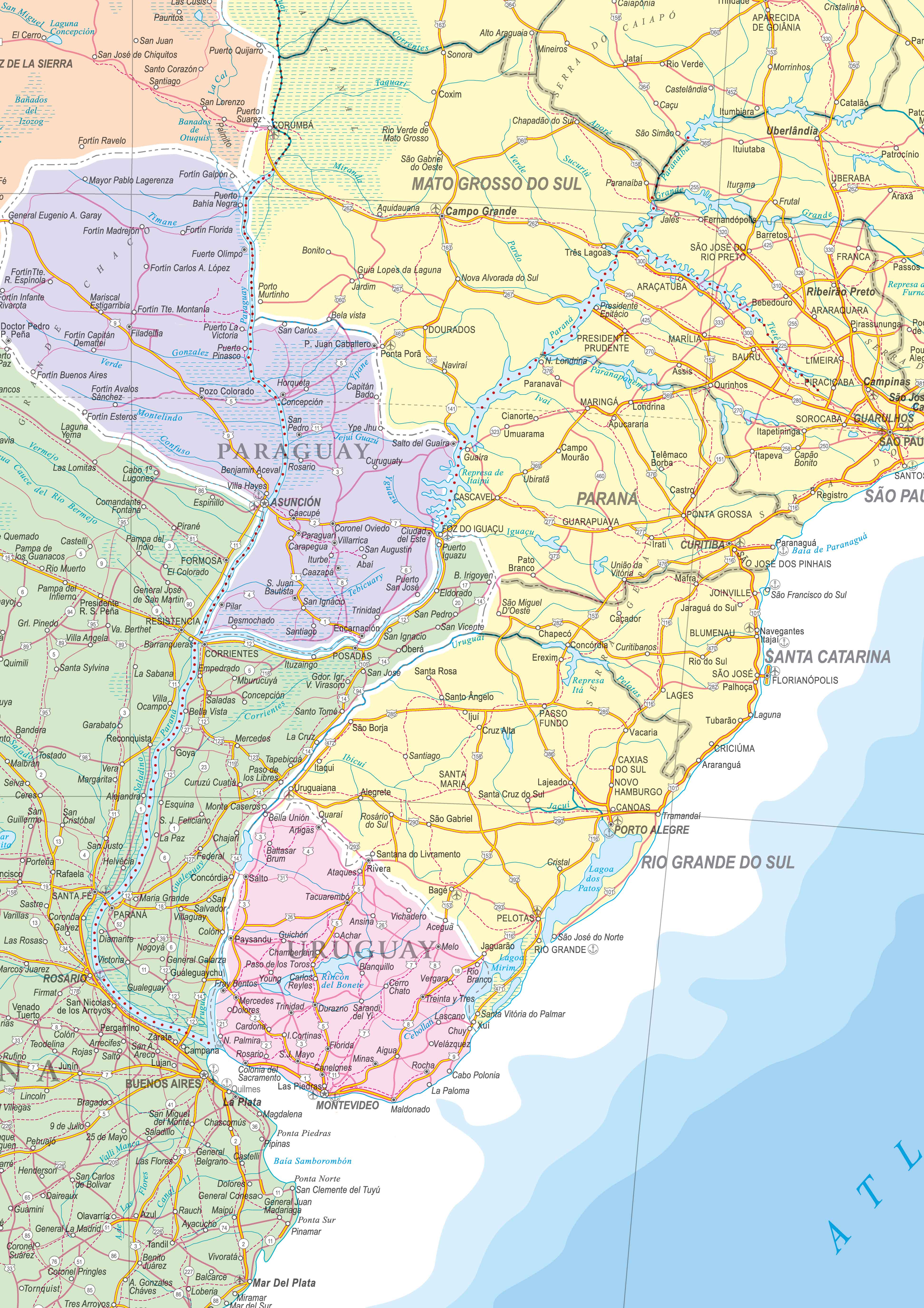 Ref. 171 Mapa da América Latina    Formato 1.20x1.60m