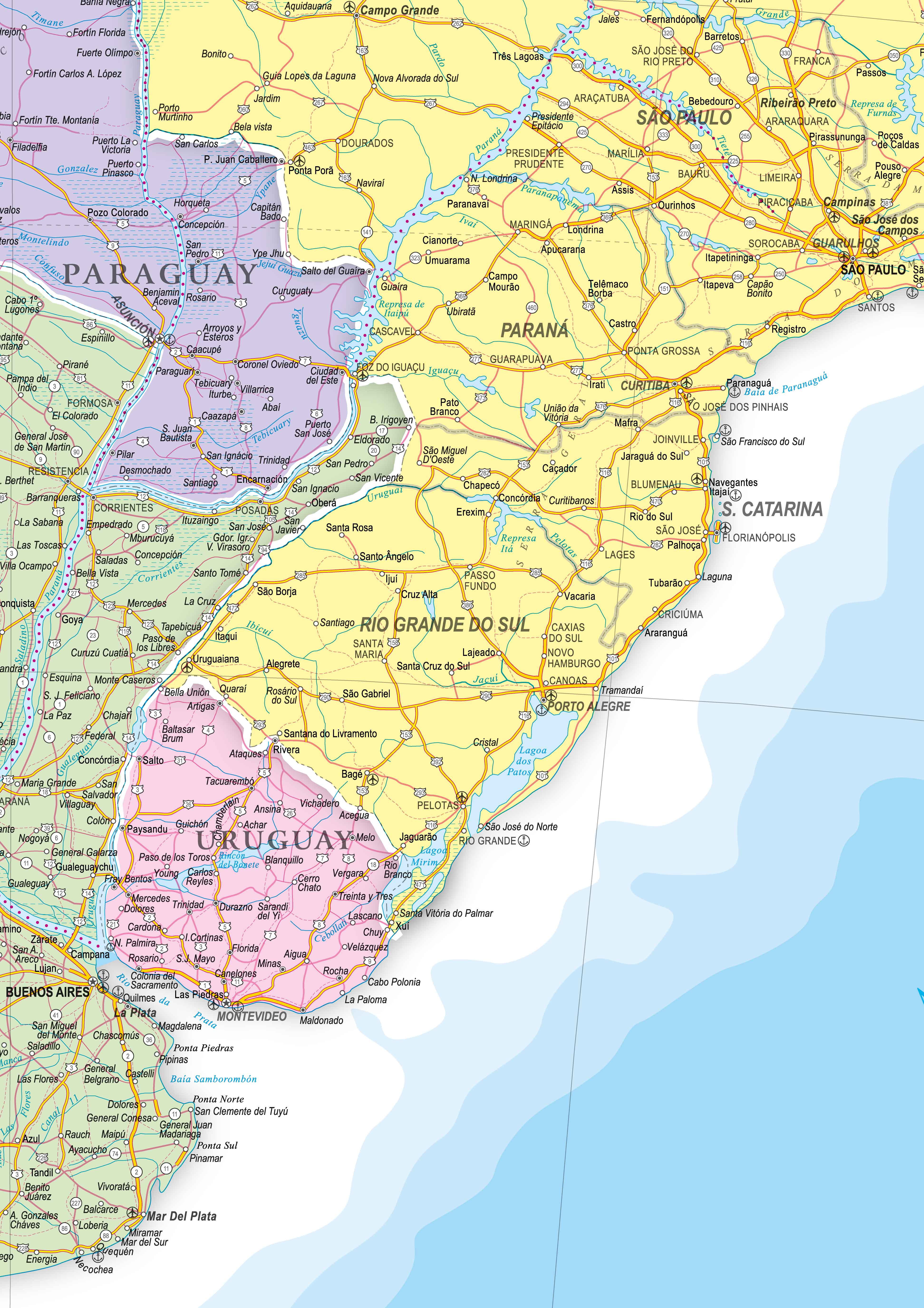 Ref. 176  Mapa da América do Sul - Formato 0.90x1.20m