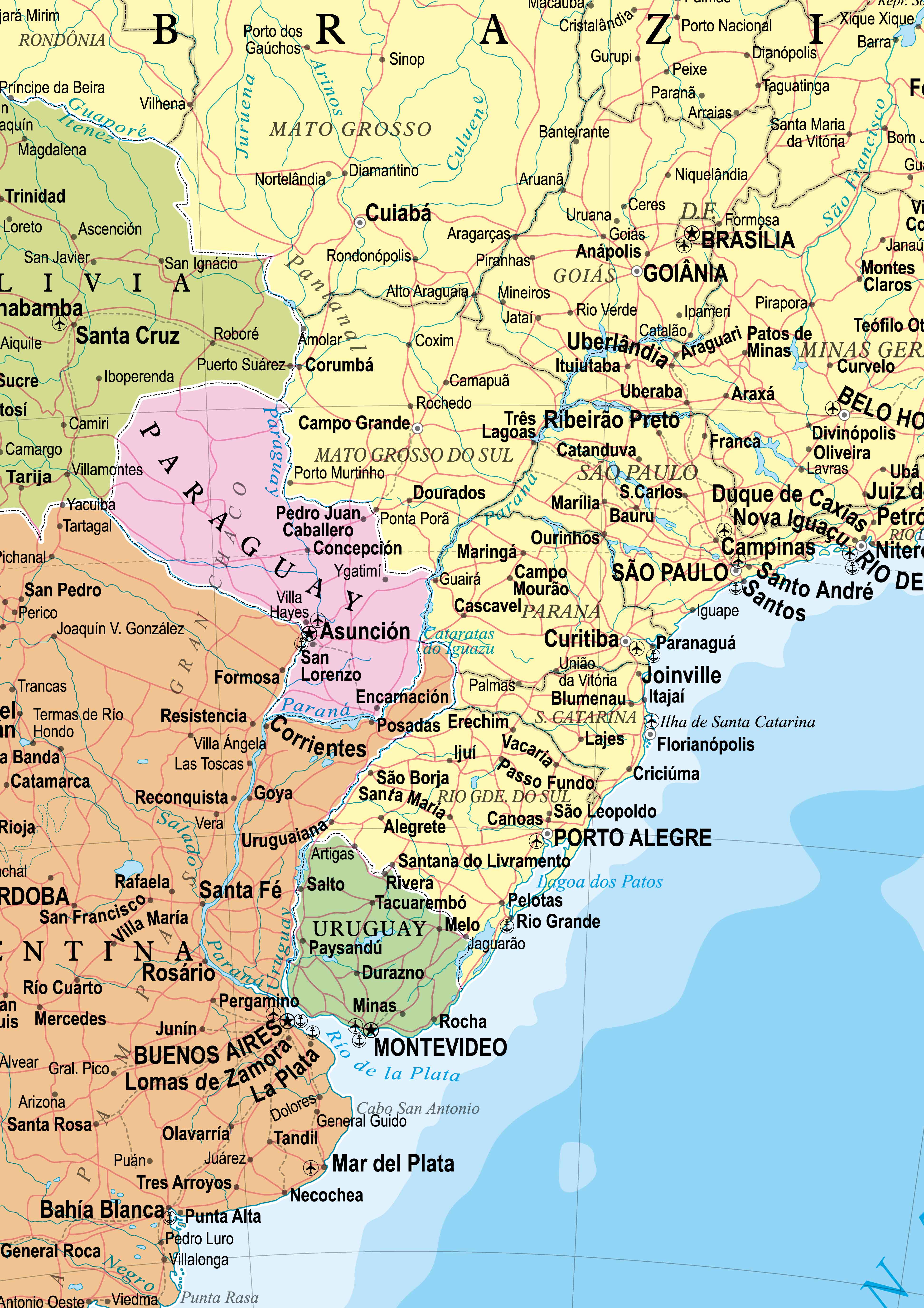 Ref. 232  Mapa The Americas Political - Formato 1.20x1.60m