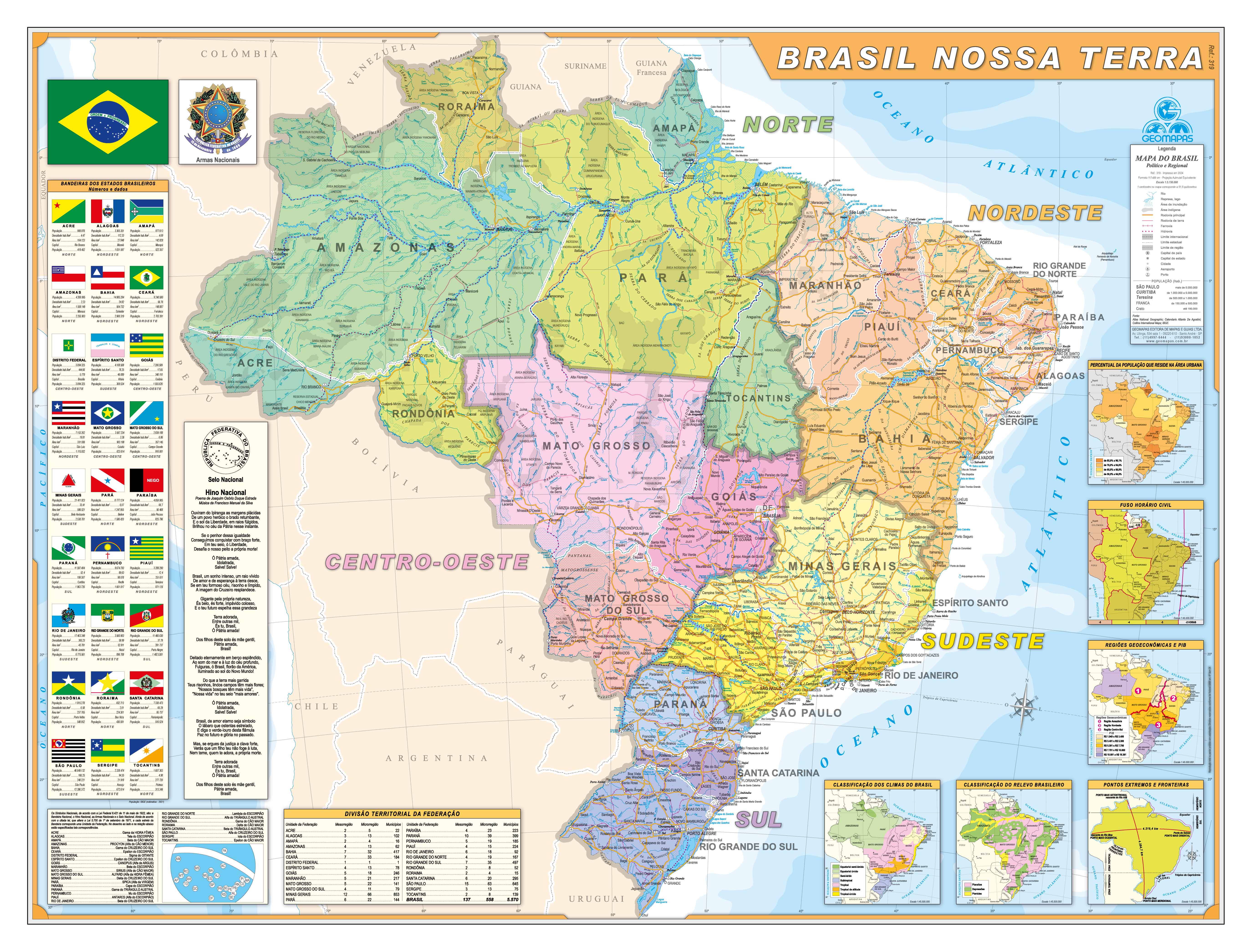 Ref. 319  Mapa do Brasil Nossa Terra - Formato 1,20x,090