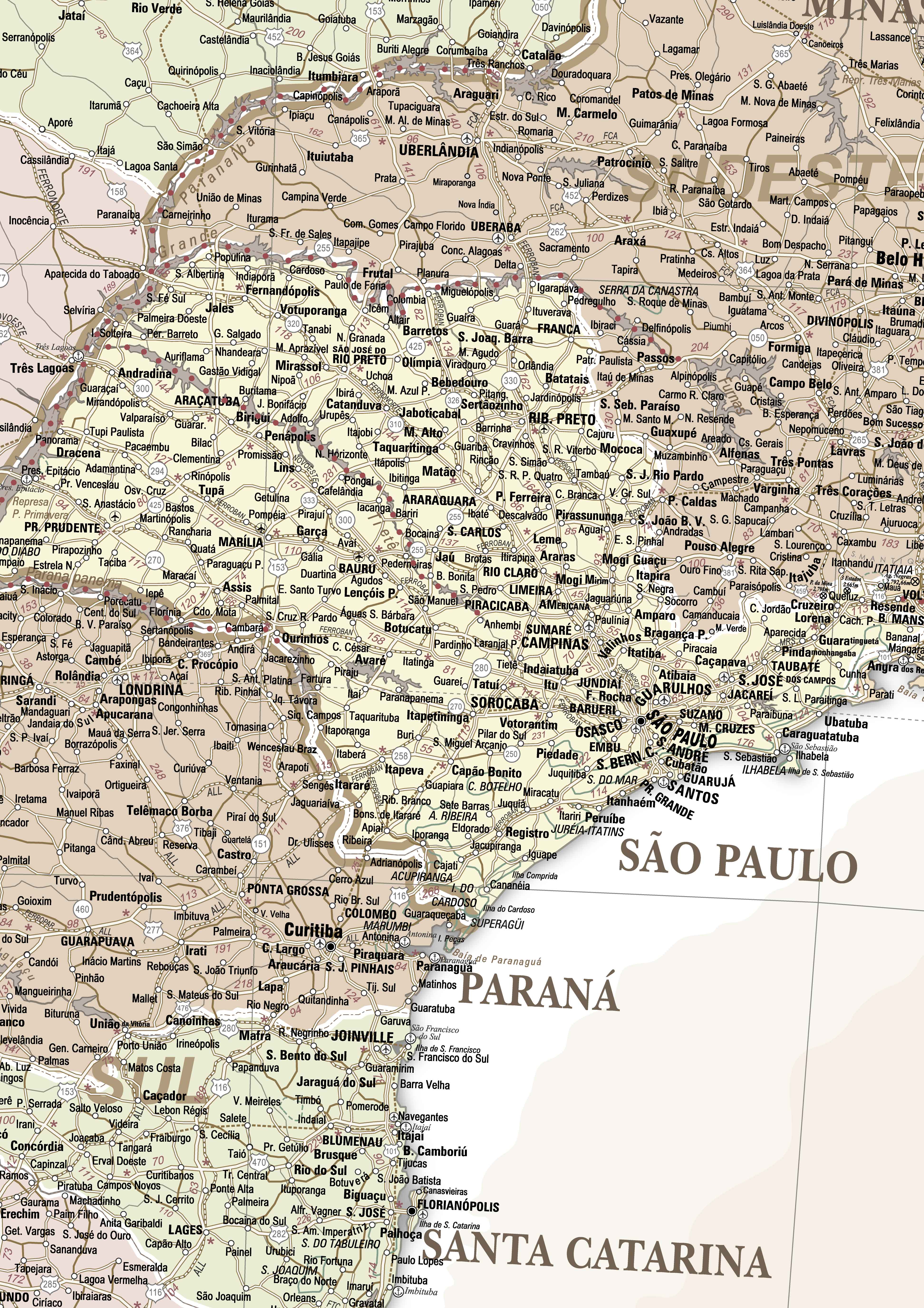 Ref. 362 Mapa do Brasil Clássico - Formato 1.20x1.60m