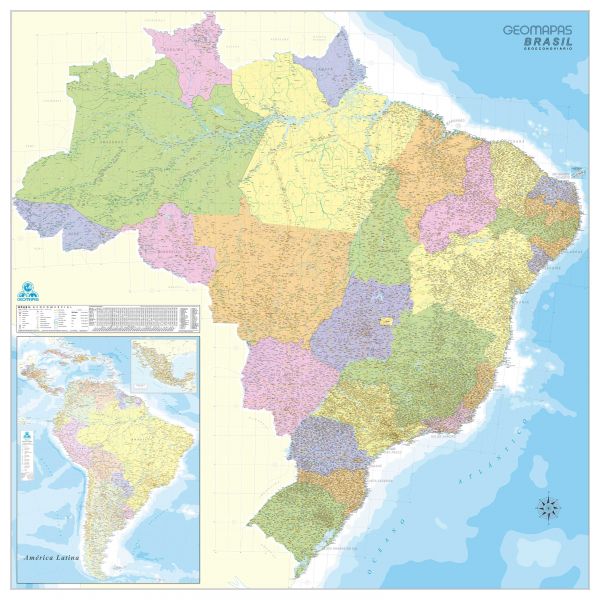 Ref. 391 Mapa do Brasil Geoeconoviário - Formato: 2.00x2.00m