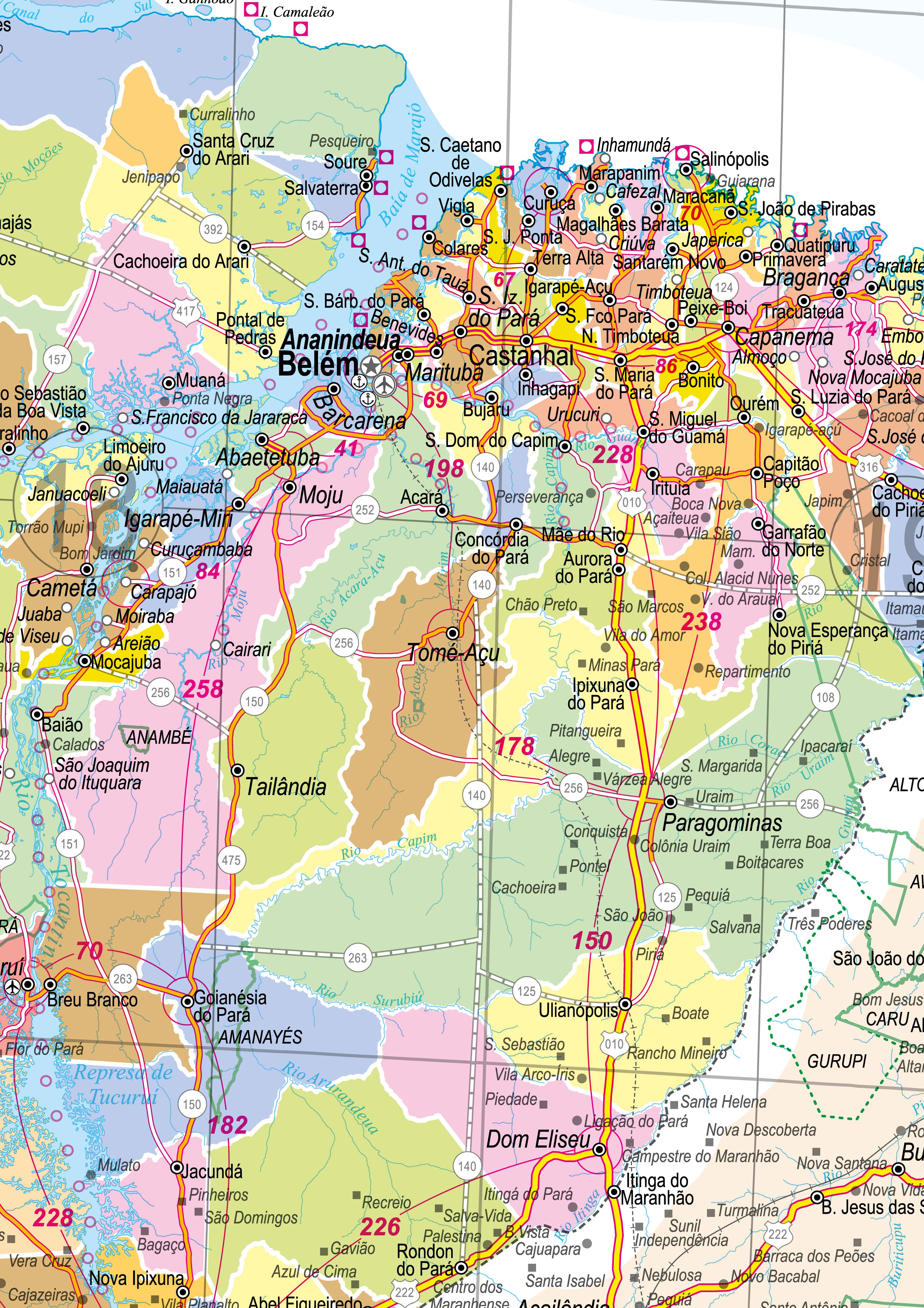 Ref. 526 Mapa do Estado do Pará Político e Rodoviário - Formato 0,90x1,20m