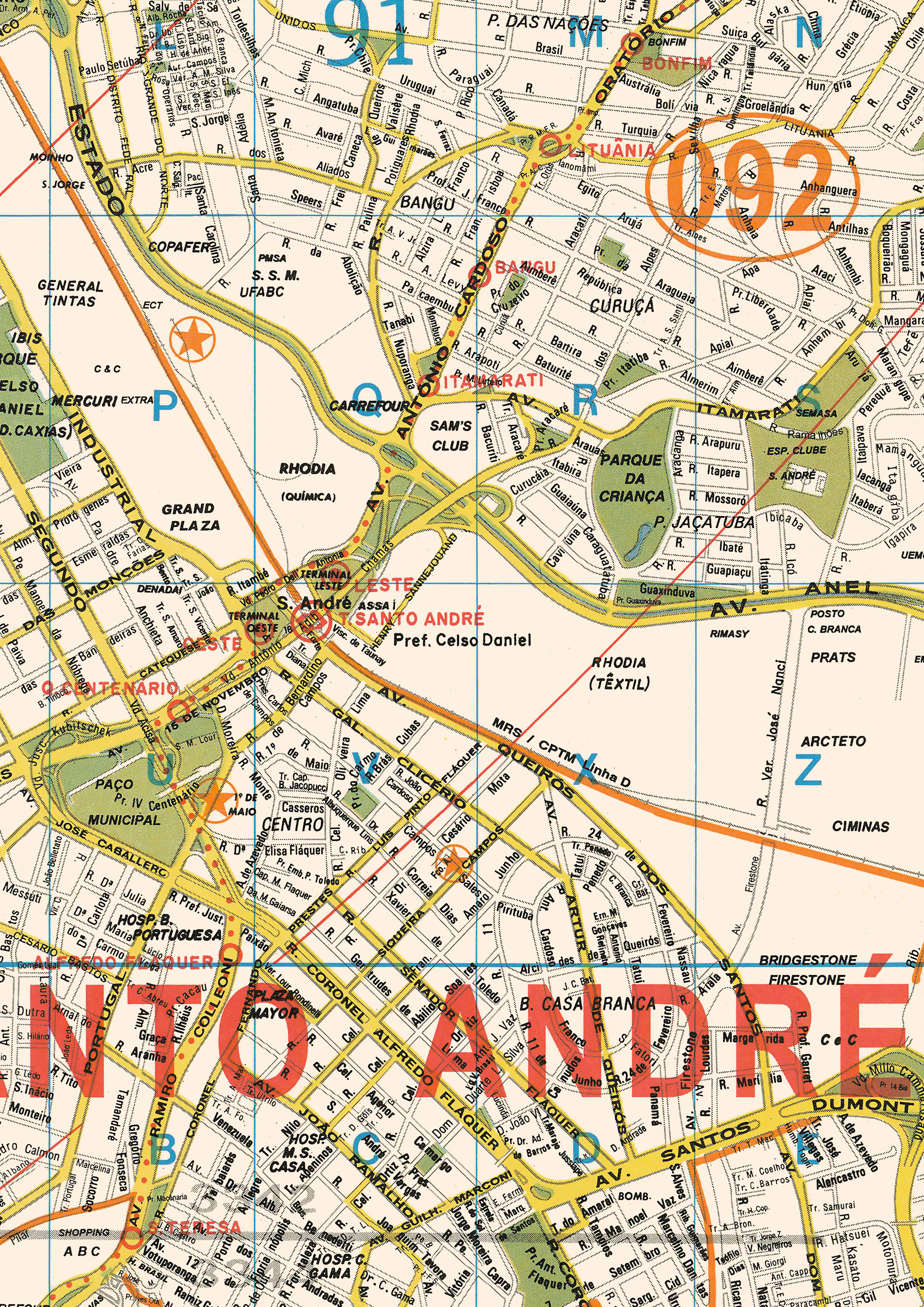 Ref. 712 Mapa do Município de Santo André - Formato 0.90x1.20m